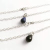 semi precious gem drop sterling silver bracelet